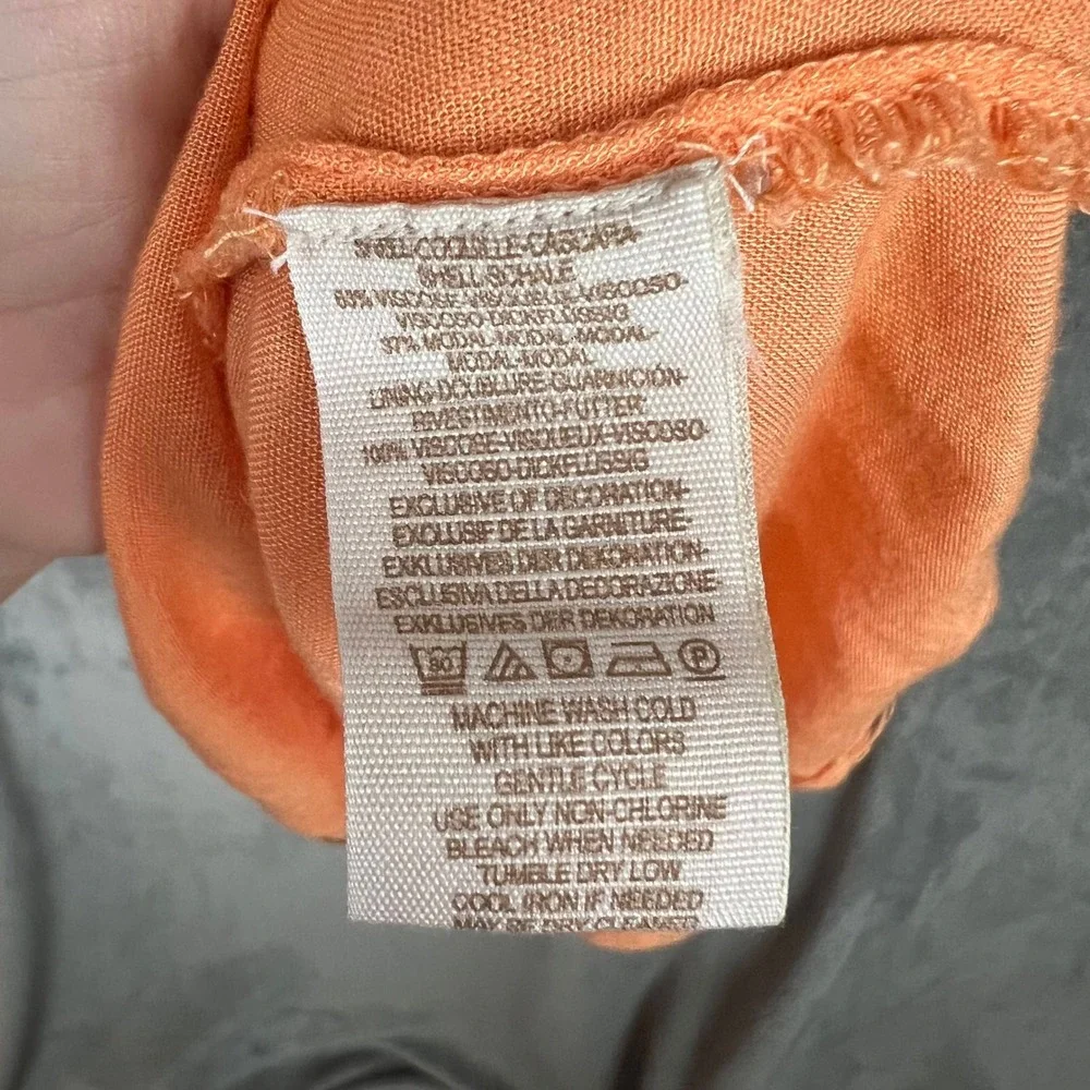 Free People Weekend Brunch Mini Dress Womens M Orange Embroidered Boho